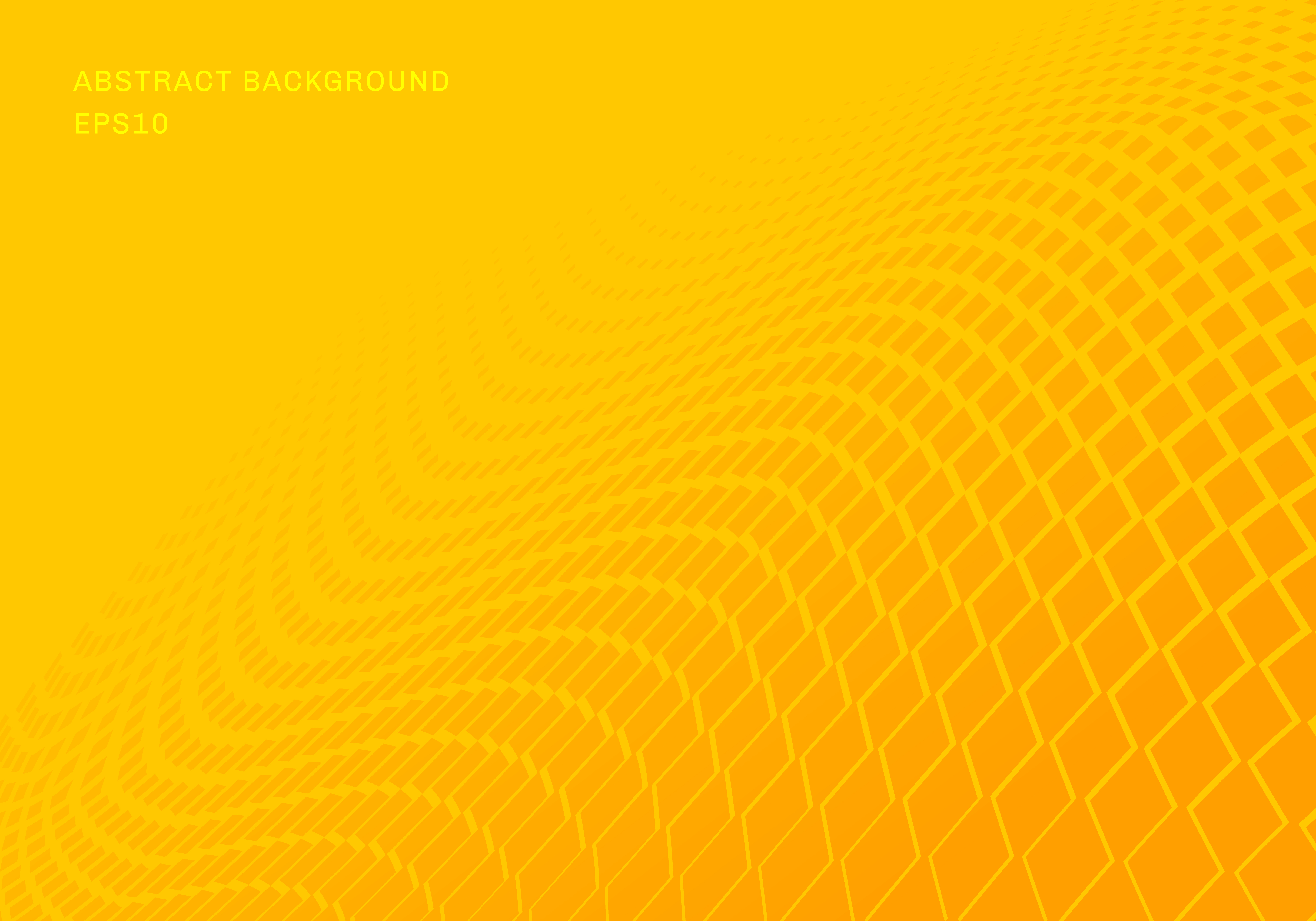 Abstract gradient yellow  squares wave pattern halftone 