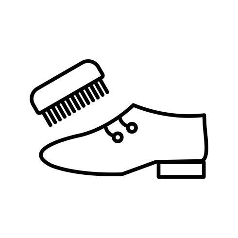 Shoe polishing Line black icon vector