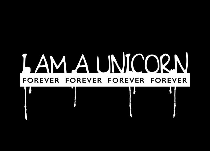 I am a unicorn slogan text vector