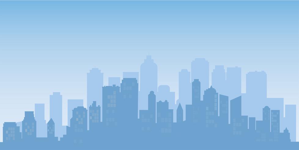 Buildings silhouette cityscape background. Modern architecture. Urban city landscape. vector