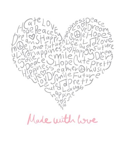 Made with love design vector