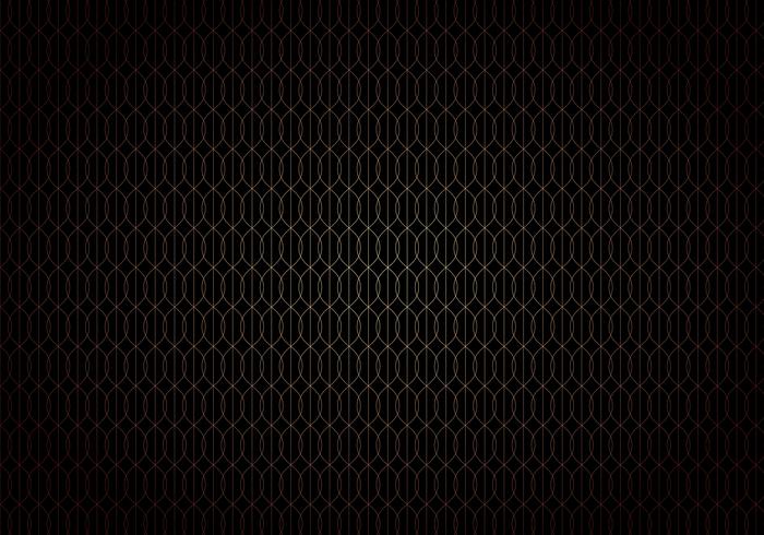 Abstract wave lines gold gradient seamless trellis pattern on black background art deco style. vector