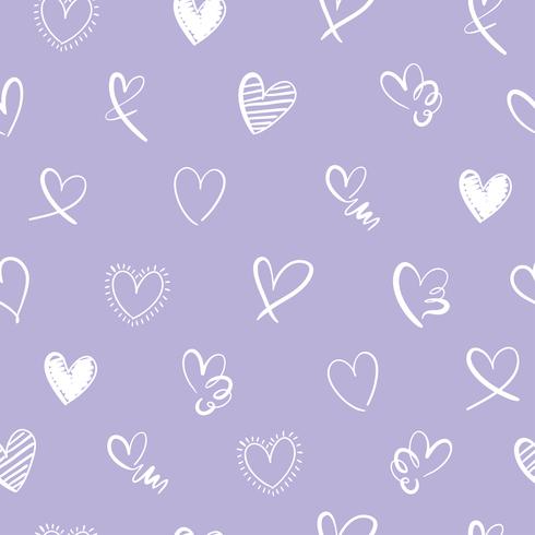 Hearts drawing seamless repeating endless pattern texture background vector