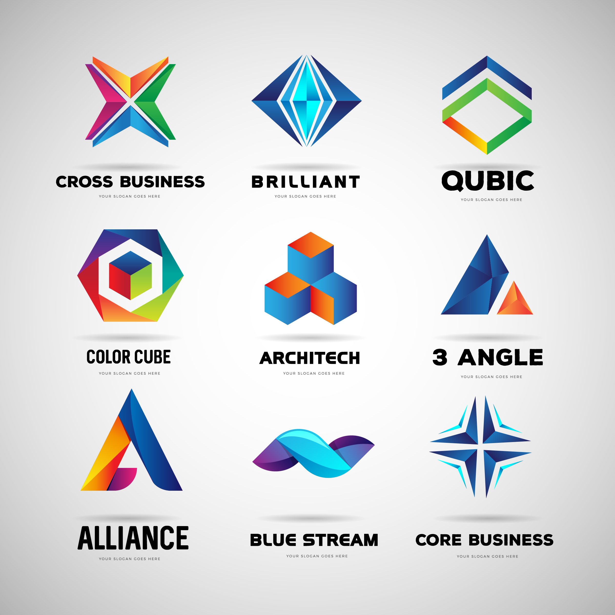 Modèle de collection de logo d'entreprise et de technologie