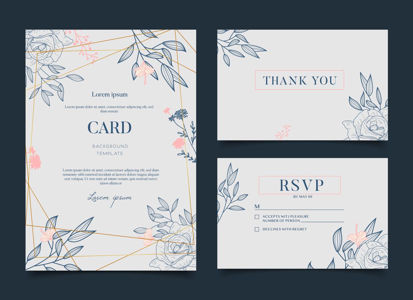 Simple Romantic Floral Celebration Wedding Card Invitation 602654 ...