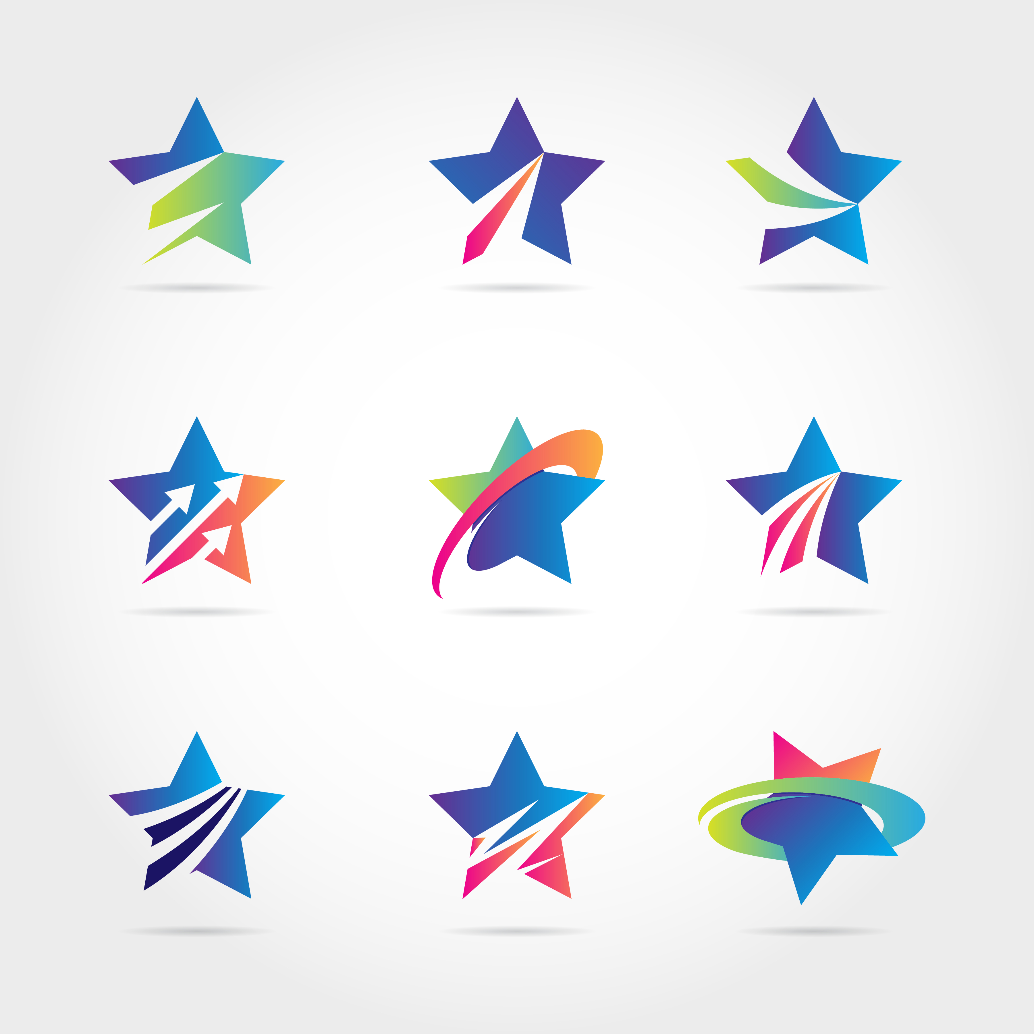 Colorful Blue Star Logo Symbol Icon Collection 602659 Vector Art at