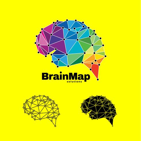 Logotipo moderno colorido de la conexión del cerebro vector