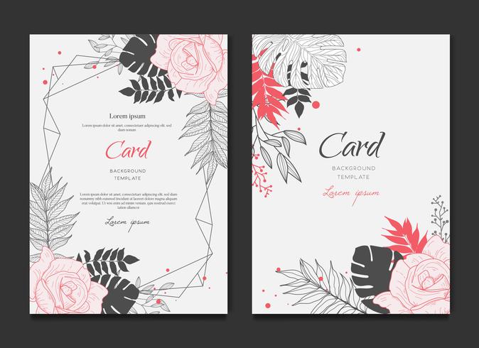 Floral Frame Card Wedding Invitation vector