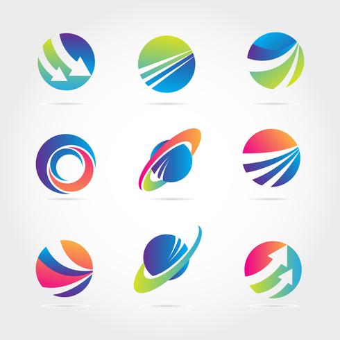 Global Finance Company Business Logo Template Collection vector