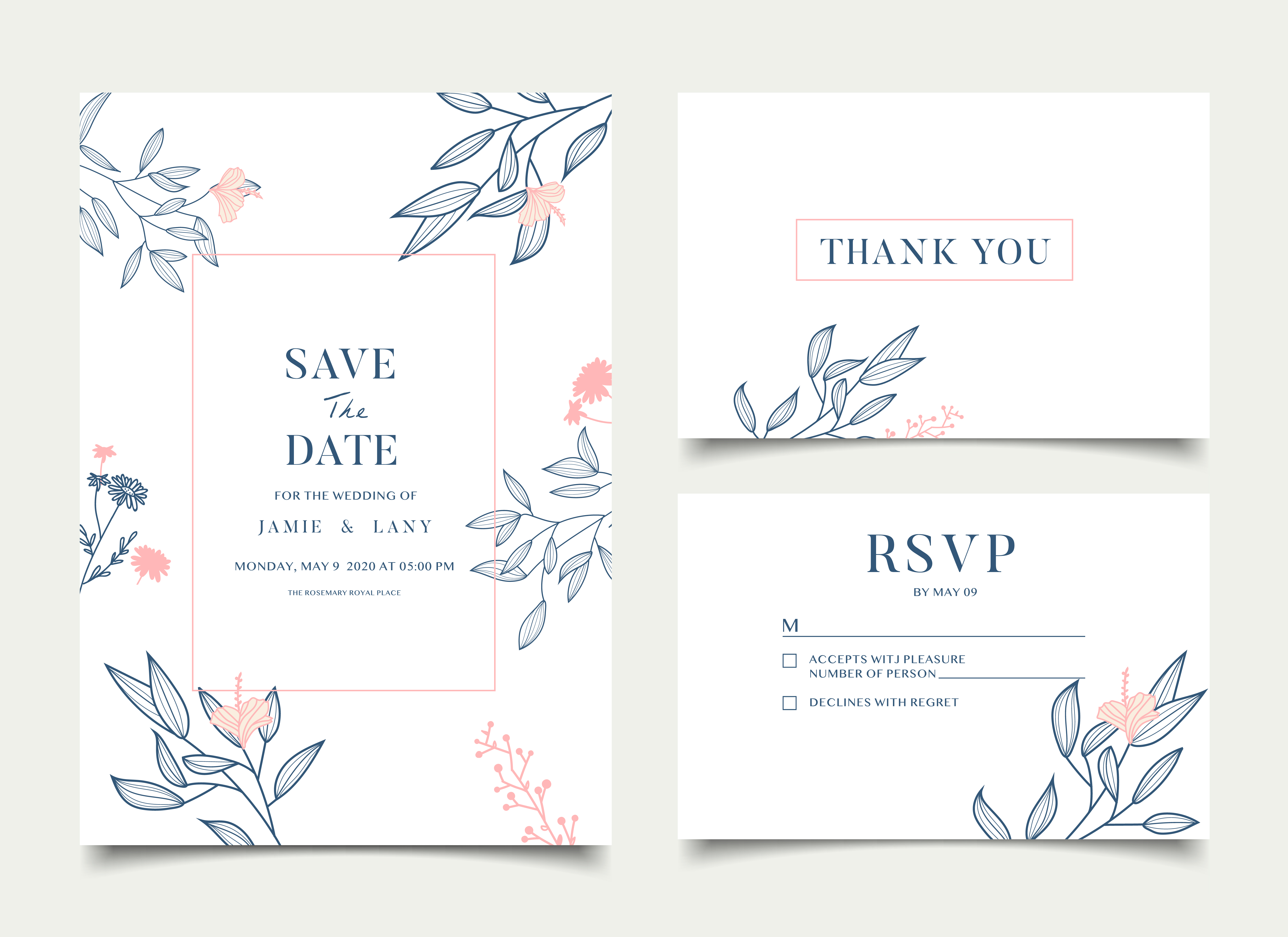 Simple Floral Celebration Wedding Card Invitation 602676 Vector Art at Vecteezy