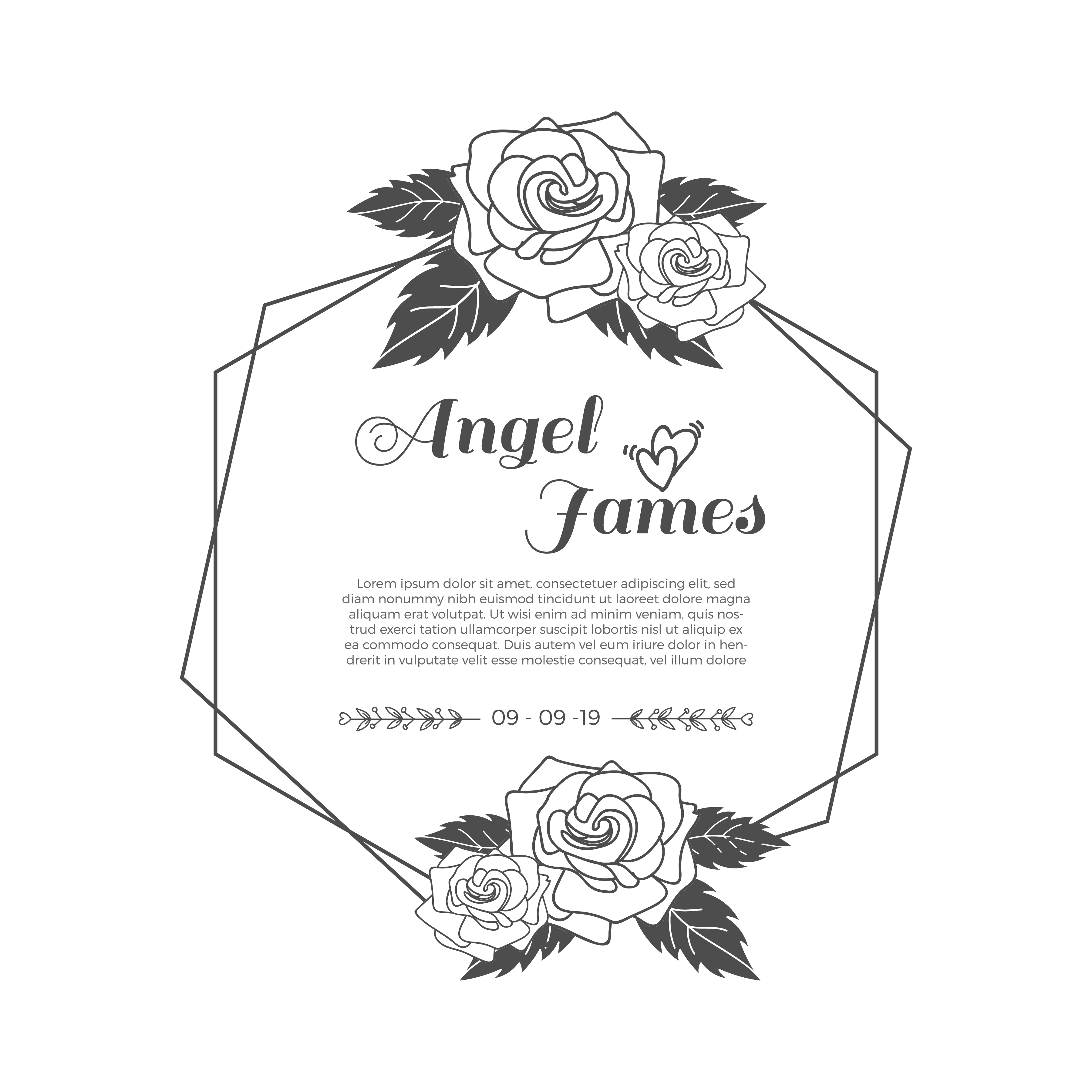 Rose Wedding Frame Background 602678 Vector Art at Vecteezy