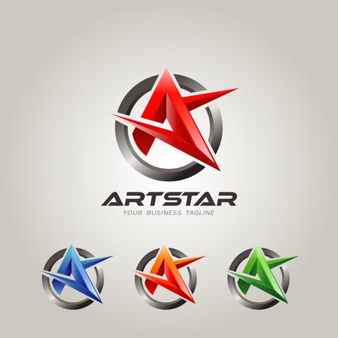 Colorful Letter A Logo Set vector