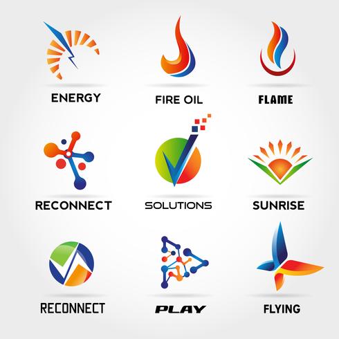 Abstract Colorful Logo Set Sign Symbol Icon vector