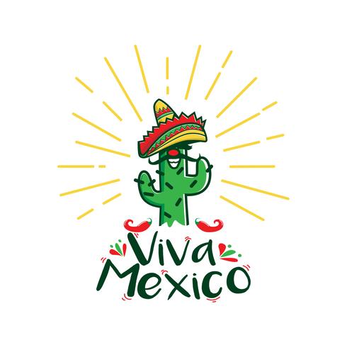 Viva Mexico Cactus Logo vector