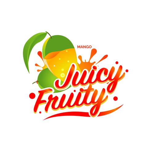 Icono de logotipo de Mango fresco con sabor a fruta y símbolo vector