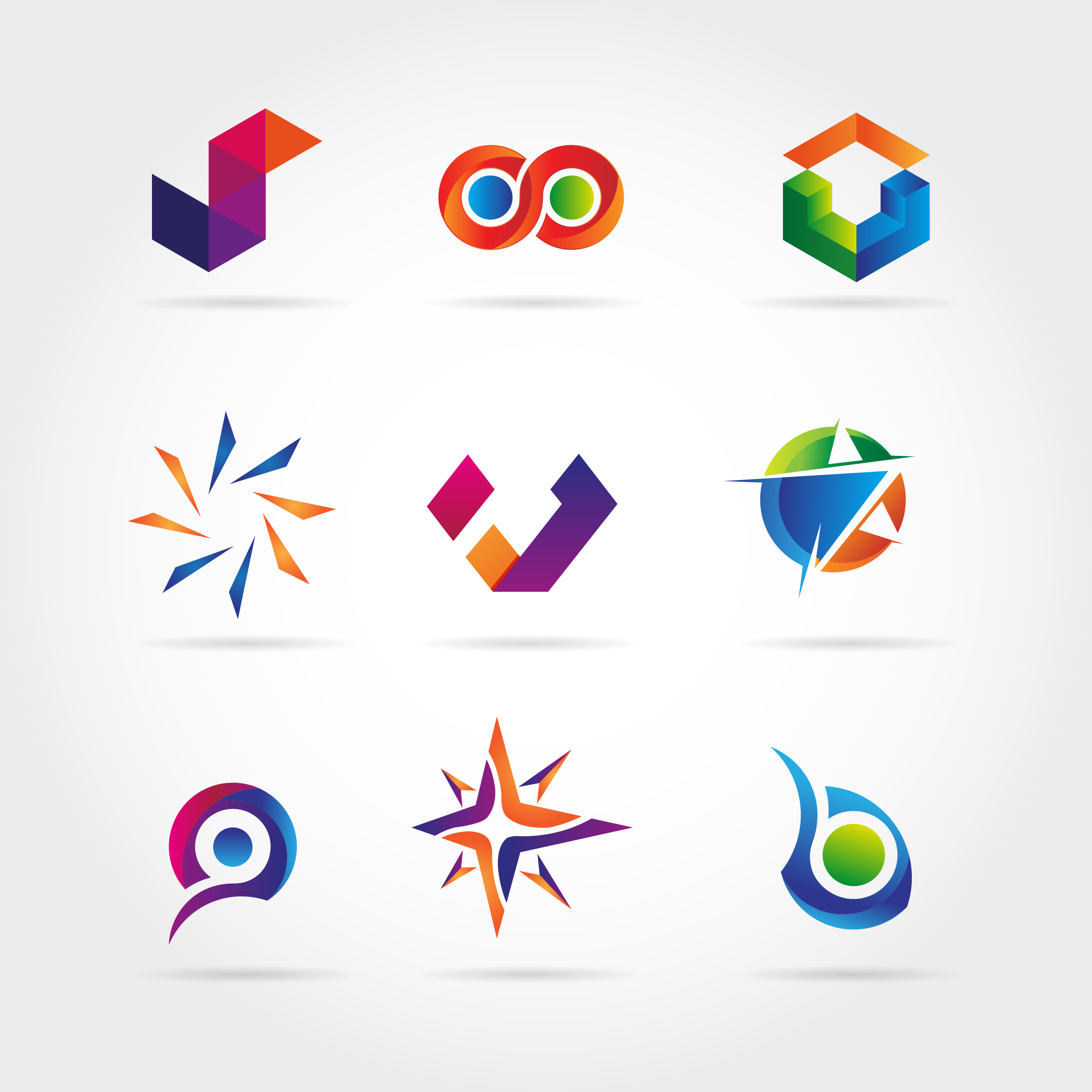 Abstract Colorful Logo Set Sign Symbol Icon 602700 Vector Art at Vecteezy