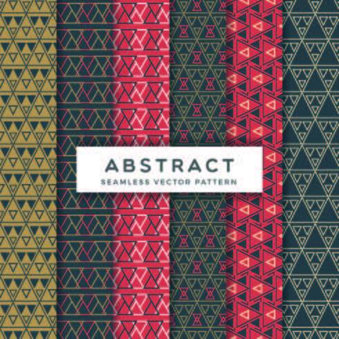 Abstract Triangle Seamless Vector Patterns