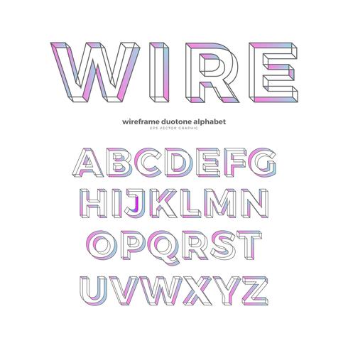 Color Wireframe Alphabet Font Type Design 602716 Vector Art at Vecteezy