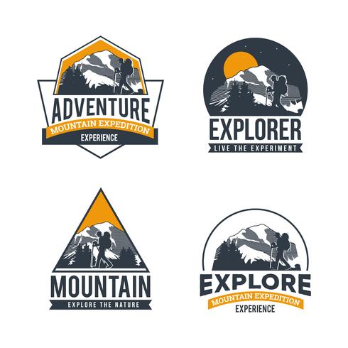 Explora la colección de logos de aventura vector