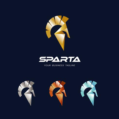 Sparta Helmet Logo Design Template vector