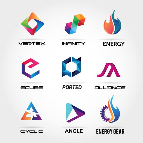 Abstract Colorful Logo Set Sign Symbol Icon vector