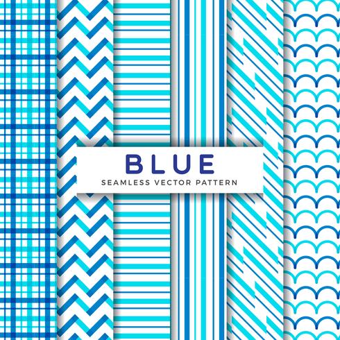 Blue Line Seamless Vector Patterns