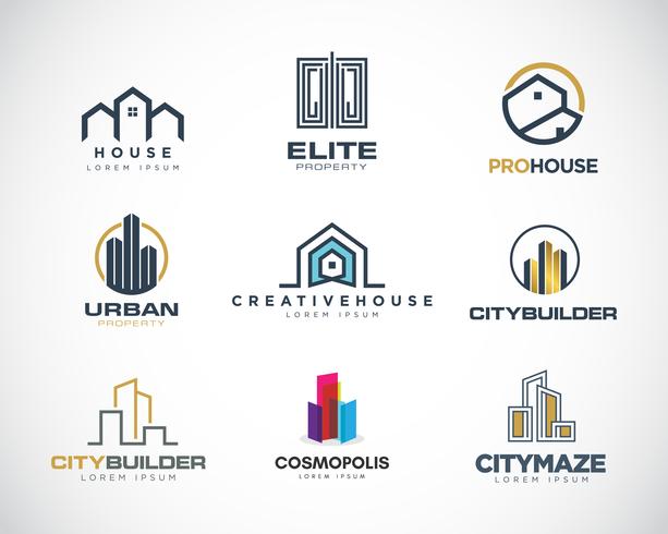 Properties Logo Design Set Collection vector