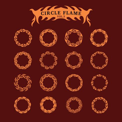 Circle Decorative Flame collection set vector