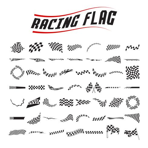 racing flag collection set  vector