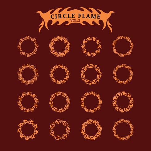 Set de coleccion de llamas decorativas Circle vector