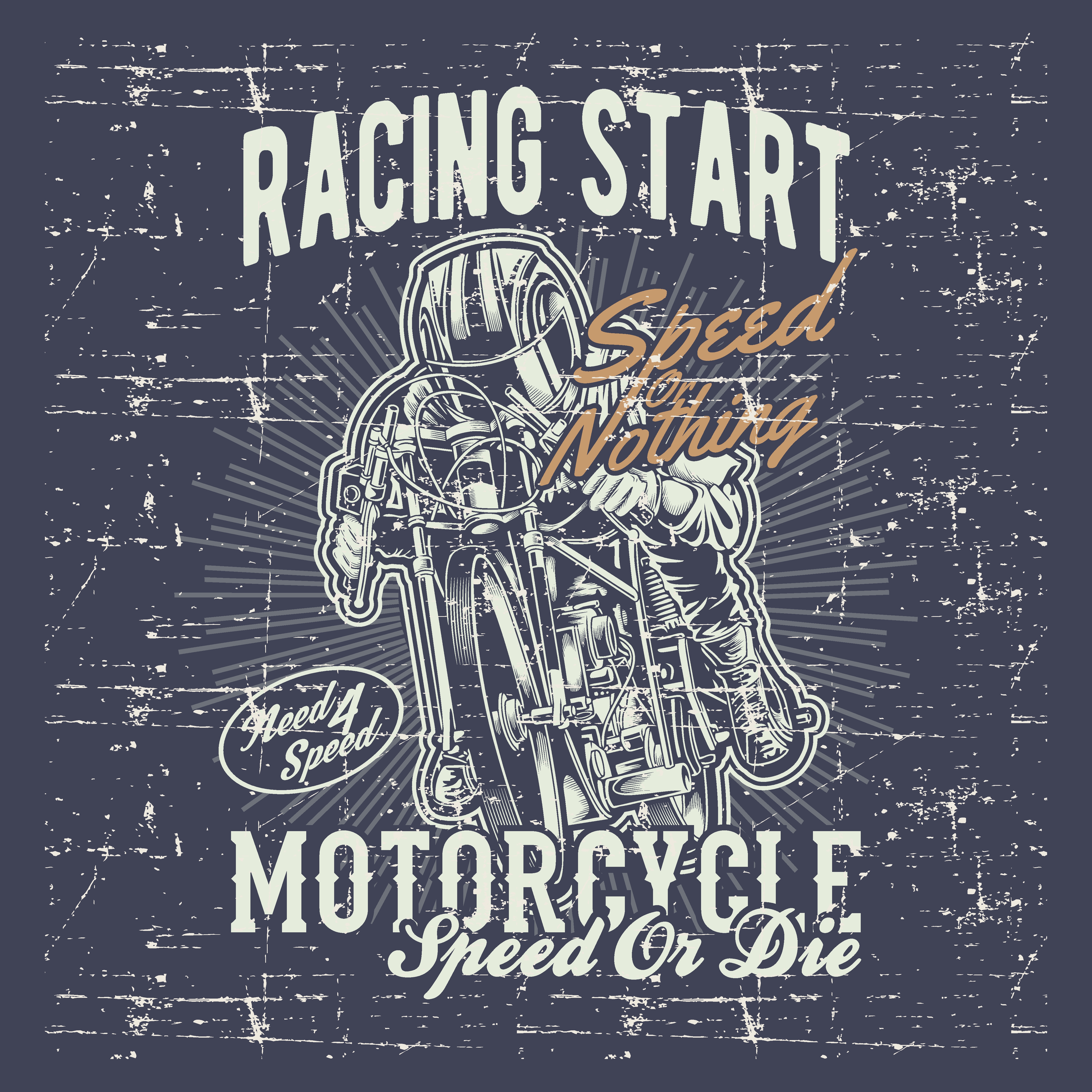 Download grunge style vintage Motorcycle Racing Typography Graphics hand drawing vector - Download Free ...