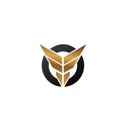 letter F wings logo. security logo design concept template vector