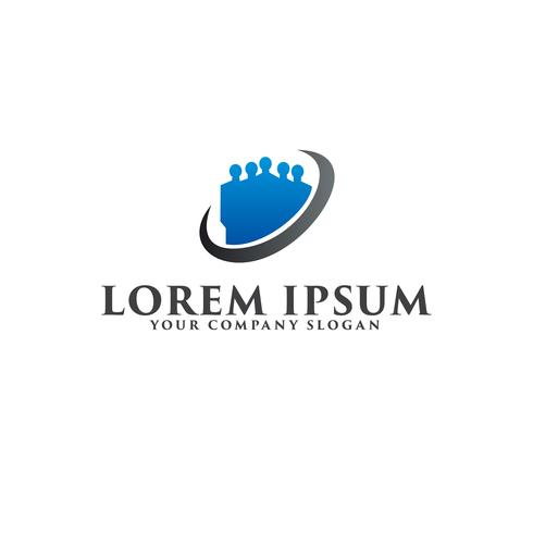 people Business and Consulting logo. teamwork communication grou vector