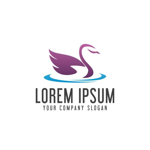 swan logo. animal Pet logo design concept template vector