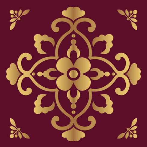 Luxury ornamental design background in golden color vector