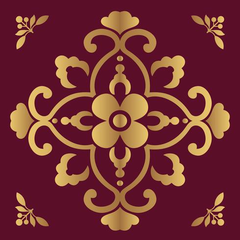 Luxury ornamental design background in golden color vector