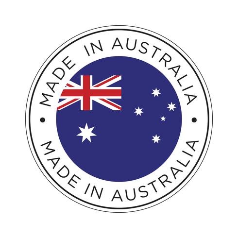 Hecho en el icono de la bandera de Australia. vector