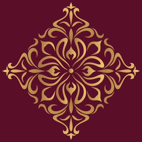 Luxury ornamental design background in golden color vector