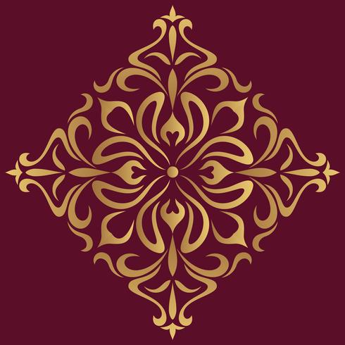 Luxury ornamental design background in golden color vector