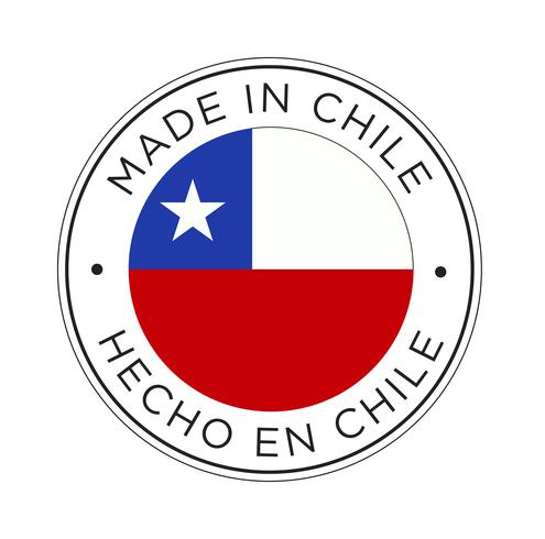 Hecho en el icono de la bandera de Chile. vector