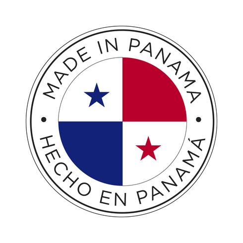 Hecho en el icono de la bandera de Panamá. vector