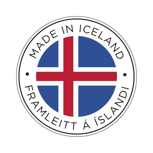 Made in Iceland flag icon. vector