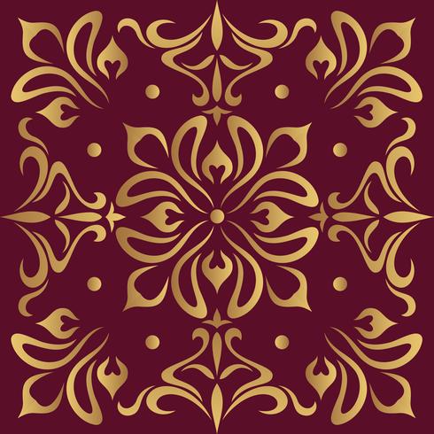 Luxury ornamental design background in golden color vector