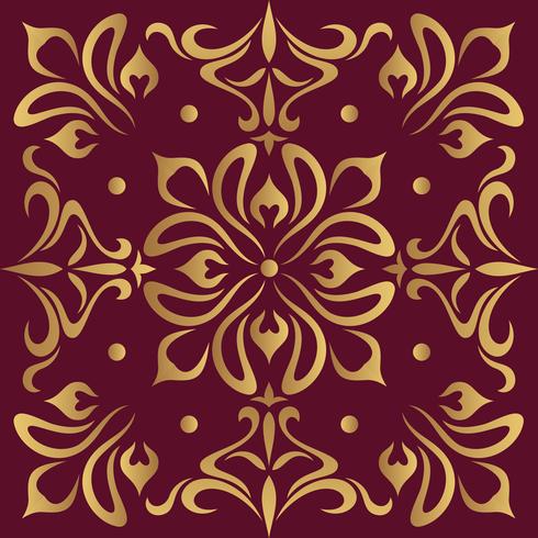 Luxury ornamental design background in golden color vector