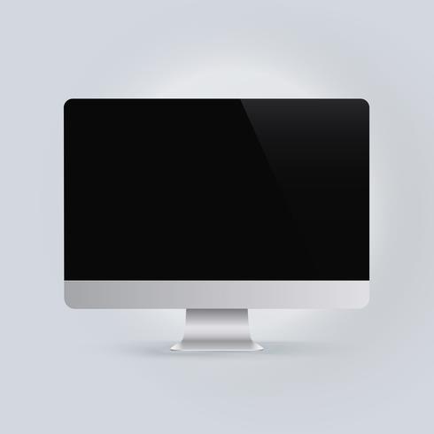 Realistic device mockup computer monitor vector