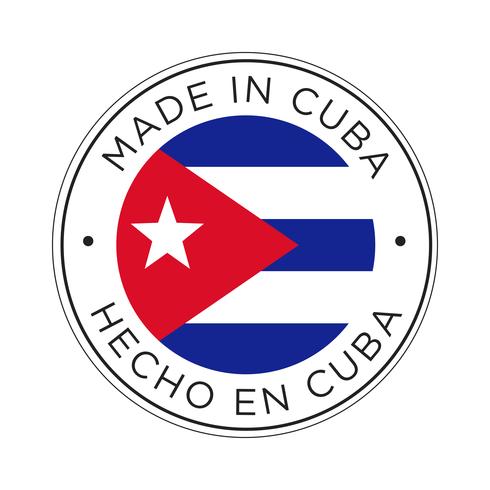 Hecho en el icono de la bandera de Cuba. vector