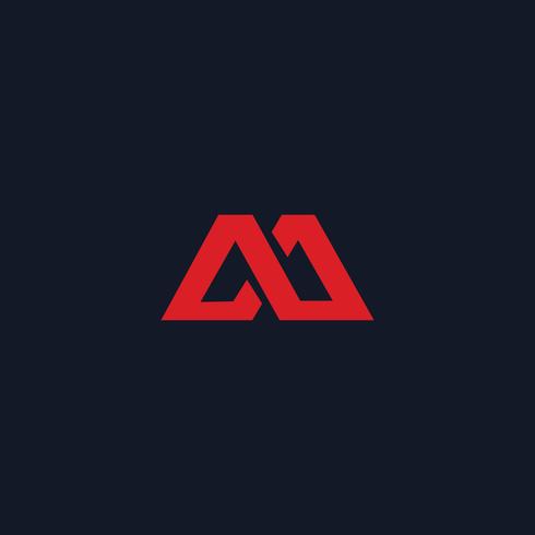 red letter m logo design concept template vector