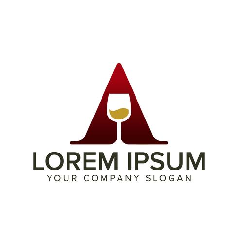 Bar Nightclub with letter a logo design concept template vector