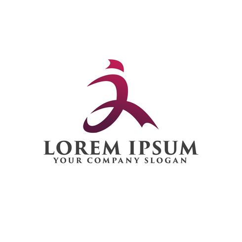 run people logo. sport logo design concept template vector