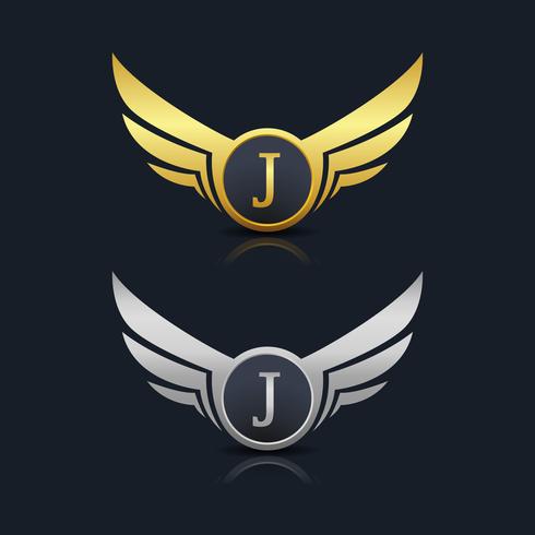 Logotipo del emblema de la letra J vector